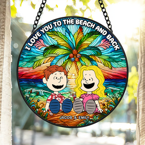 Personalized Gifts For Couple Stained Glass 02topu090125pa - Ornament - GoDuckee