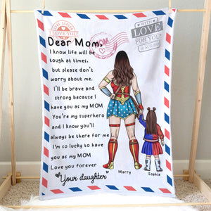 I'm Lucky To Have You Personalized Mom And Daughter Blanket 02DNPO050423TM - Blanket - GoDuckee