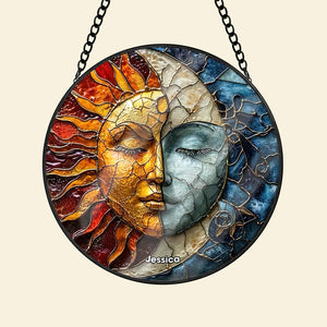 Personalized Sun And Moon Suncatcher Ornament 19acqn240824 - Ornament - GoDuckee