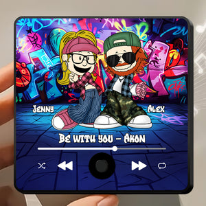 Custom Music & Photo Fridge Magnet Gifts For Cartoon Couple 02TOMH131224HG - Fridge Magnet - GoDuckee