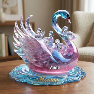 Beautiful Swan Mom Acrylic Plaque, Personalized Mother's Day Gifts 04qhtn120326 - Shaped Plaques - GoDuckee
