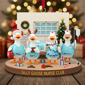 Nurse Goose Coworkers Ornament - Personalized Gifts For Coworkers Christmas Ornament 05NADT071125 - Ornament - GoDuckee