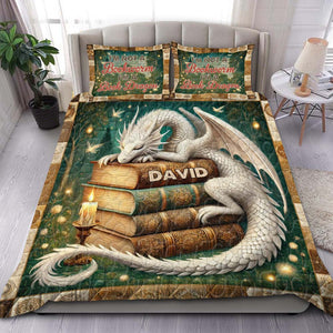 Personalized Gifts For Book Lovers Dragon Quilt Bedding Set Special Line 03xqtn080125 I'm Not A Bookworm I'm A Book Dragon - Blanket - GoDuckee