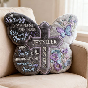 Heaven Butterfly Shaped Pillow, Personalized Keepsake To Remember Loved One 03qhlu191225 - Pillow - GoDuckee