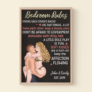 Bedroom Rules, Couple Gift, Personalized Poster, Naughty Couple Poster - Poster & Canvas - GoDuckee