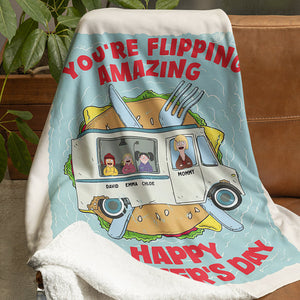 Personalized Gifts For Mom Blanket You're Flipping Amazing 01TODT281224HG - Blanket - GoDuckee