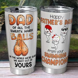 Happy Father's Day From Your Swimming Champions Personalized Tumbler Cup, Gift For Dad - Tumbler Cup - GoDuckee