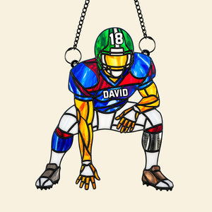 Football Player Suncatcher Ornament - Personalized Gifts For Football Lovers 04ohqn120725 - Ornament - GoDuckee