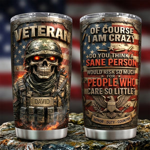 Fire Skull Veteran Tumbler Personalized Gifts For Veteran 04TYLU070426 - Tumbler Cup - GoDuckee