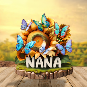 Butterfly Kids On Sunflowers Acrylic Plaque - Personalized Gifts For Mom 01QHPU010425 - Shaped Plaques - GoDuckee