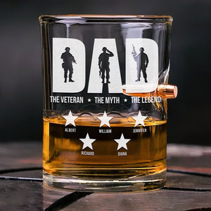Veteran Dad Bullet Glass - Personalized Gifts For Dad 05acqn170525 - Bullet Glass - GoDuckee