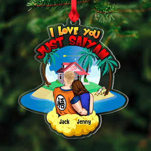 Couple I Love You Just Say, Personalized Ornament, Couple Beach House Ornament, Gift For Him/Her 02httn260923hh - Ornament - GoDuckee