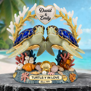 Turtle Couple Acrylic Plaque - Personalized Gifts For Couple 01napu030625 - Shaped Plaques - GoDuckee