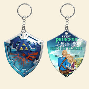 Every Princess Needs A Hero-Personalized Keychain- Gift For Couple- Couple Keychain- PW-KCH-04htqn100723hh - Keychains - GoDuckee