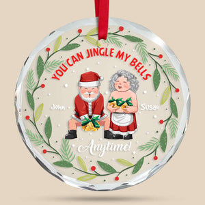 You Can Jingle My Bells Anytime, Couple Gift, Personalized Crystal Ornament, Old Couple Ornament, Christmas Gift - Ornament - GoDuckee