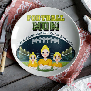 Personalized Gift For Football Mom Ceramic Round Plate Mother's Day 02XQLU200325HG - Ceramic Round Plate - GoDuckee
