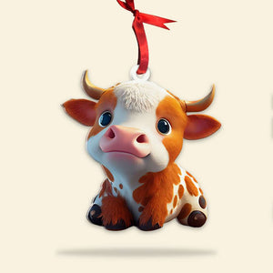 Gift For Cow Lover, Personalized Ornament, Cute Little Cows Collection Ornament, Christmas Gift 02NAHN160823 - Ornament - GoDuckee