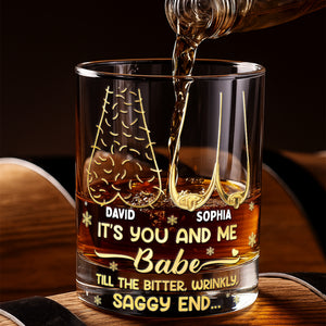 Cheeky Old Couple Drinking Glass - Personalized Gifts For Couples 02NALU181025 - Whiskey Glass - GoDuckee