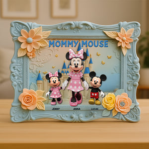 Personalized Gifts For Mom Wood Sign Mommy Mouse - Wood Sign - GoDuckee