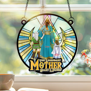 Personalized Gifts For Mom Window Hanging Suncatcher Ornament Mom & Her Little Ones 02OHLU150225HG - Ornament - GoDuckee
