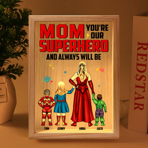 Personalized Gifts For Mom Light Frame You're Our Superhero And Always Will Be 05NATN270224PA Mother's Day Gifts - Canvas Print - GoDuckee