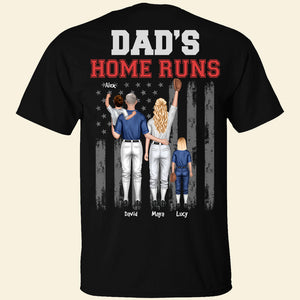 Dad's Home Runs, Gift For Dad, Personalized Shirt, Baseball Family Shirt, Father's Dat Shirt - Shirts - GoDuckee