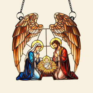 Holy Family Suncatcher Ornament - Personalized Christmas Gifts For Christian 03toqn150825 - Ornament - GoDuckee