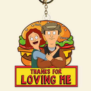 Personalized Gifts For Couple Keychain Thanks For Loving Me 06XQQN060225HG - Keychains - GoDuckee
