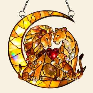 Lion Family Suncatcher Ornament - Personalized Gifts For Family 02kiqn070326 - Ornament - GoDuckee