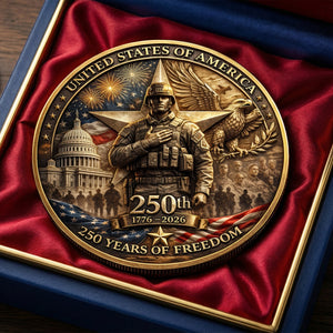 250 Years Of Freedom Printed Metal Coin - Personalized Anniversary Gifts 04toqn270226 - Coin - GoDuckee