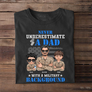Never Underestimate A Dad, Personalized Veteran Shirt, Gift For Dad - Shirts - GoDuckee