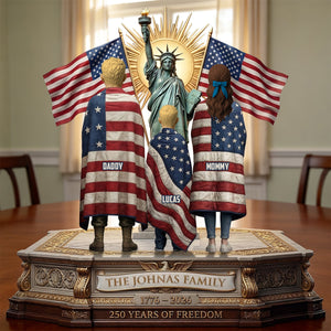 250th Anniversary Patriotic Family Plaque – Personalized Gift For Family 04PATN100326 - Shaped Plaques - GoDuckee