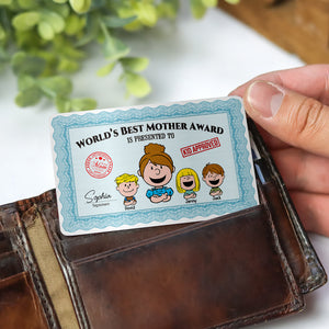 Personalized Gifts For Mom Aluminum Wallet Card 03katn140124hh World's Best Mother - Wallet Card - GoDuckee