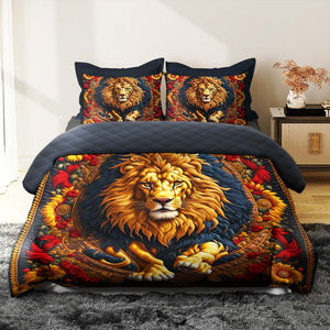 Custom Lion Quilt Bed Set 02hutn170125 - Blanket - GoDuckee