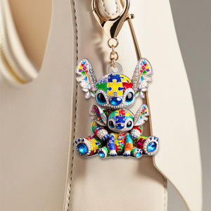 Personalized Gift For Autism Mom Acrylic Keychain Mama Bear Holding Her Little One 04TGMH190325 - Keychains - GoDuckee