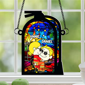 Personalized Gift For Firefighter Couple Window Hanging Suncatcher Ornament 01KALU170125HG - Ornament - GoDuckee