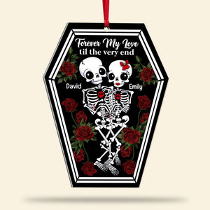 Forever My Love Til The Very End, Personalized Ornament, Christmas Gifts For Couple - Ornament - GoDuckee