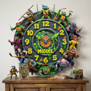 Retro Street Heroes Wall Clock - Personalized Gifts For Hero Lover Acrylic Hanging Wall Clock 06NATN130326-Homacus