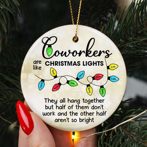 Personalized Gifts For Coworkers Ceramic Ornament Christmas Light 06ACDT201124 - Ornament - GoDuckee