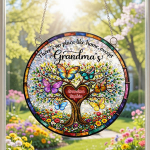 Butterfly Family Tree Suncatcher Ornament - Personalized Gifts For Grandma 06tymg040326 - Ornament - GoDuckee