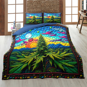 Cannabis Quilt Bedding Set 024hutn060225 - Blanket - GoDuckee