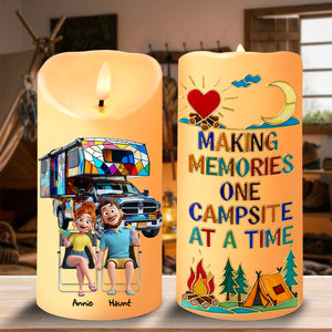 Camping Couple On Wheels LED Candle - Personalized Gifts For Couple 08TGLU220725 - Led Candle - GoDuckee