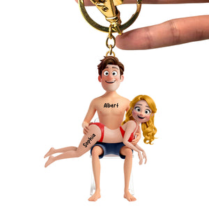 Naughty Couple Keychain- Personalized Gifts For Couples 07ohqn160126 - Keychains - GoDuckee