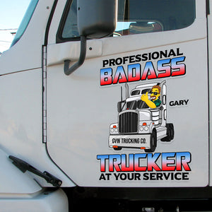 Personalized Gifts For Truck Driver Decal, Professional Badass Trucker 03qhtn120724hg - Decal Sticker - GoDuckee
