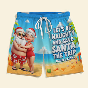 Naughty Couple Beach Shorts - Personalized Gifts For Couple 01ohqn110725 - Beach Shorts - GoDuckee