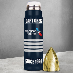 Personalized Gift For Pilot, Custom Rank & Airline Logo Bullet Tumbler 03qhqn121224 - Tumbler Cup - GoDuckee