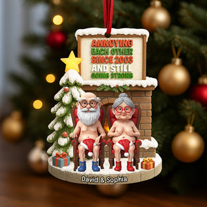 Naughty Old Couple Christmas Ornament - Personalized Gifts For Couple 01ohqn030925 - Ornament - GoDuckee