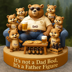 Bear Dad Bod Acrylic Plaque Personalized Gifts For Dad 03TODT010524 - Shaped Plaques - GoDuckee