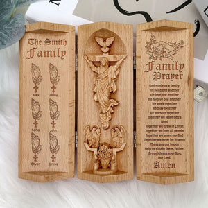 Personalized Gifts For Family Openable Wooden Cylinder Sculpture 04TOMH230125 - Wooden Cylinder Sculpture - GoDuckee