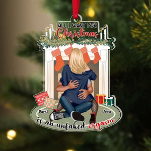 Naughty Couple Personalized Ornament All I Want For Christmas, Christmas Gift For Couple 02QHPU081123HH - Ornament - GoDuckee